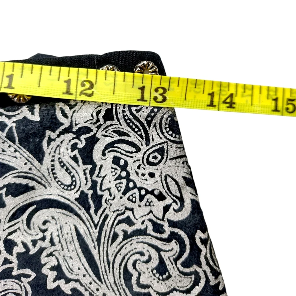 Cache Black A-Line Skirt with Beige Ornate Waist Panel - Picture 9 of 14